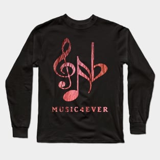 Pink Rose Wood Music4ever Long Sleeve T-Shirt